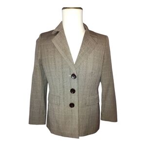 Le Suit Women's Beige Blazer with Button Detail Women's Size 6p EUC
